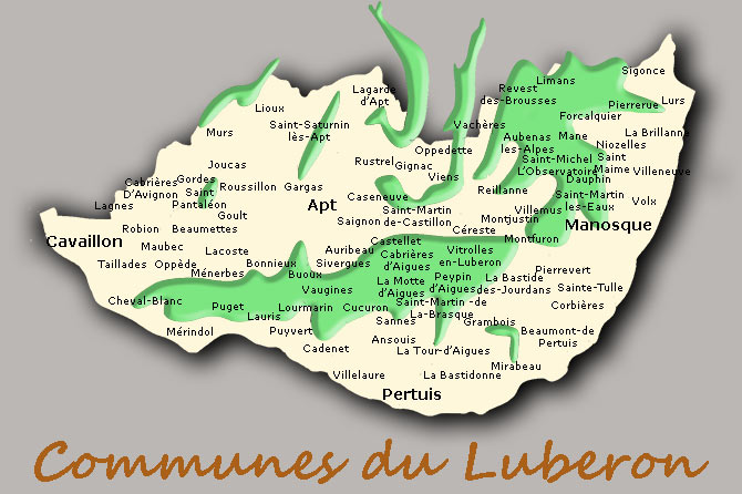 Carte des communes du Luberon